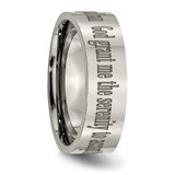 Chisel Titanium Polished Serenity Prayer Laser Design 8mm Flat Band - TB-F402C330-5955