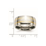 Chisel Titanium Polished with 14k Gold Inlay 10mm Band - TB-9A638A5A-6637