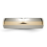 Chisel Titanium Polished with 14k Gold Inlay 6mm Band - TB-3BFBCF72-3999