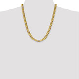 14K 22 inch 8.5mm Flat Beveled Curb with Lobster Clasp Chain
