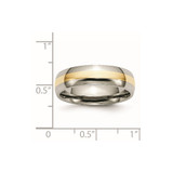 Chisel Titanium Polished with 14k Gold Inlay 6mm Band - TB-D014F3DF-6855