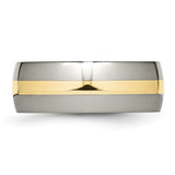Chisel Titanium Polished with 14k Gold Inlay 8mm Band - TB-468104AD-8556