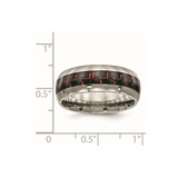 Chisel Titanium Polished with Black and Red Carbon Fiber Inlay 8mm Band - TB-6FC812AF-6423