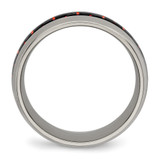 Chisel Titanium Polished with Black and Red Carbon Fiber Inlay 8mm Band - TB-8E60FA32-2621