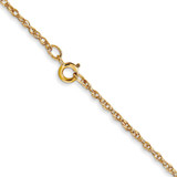 14K 22 inch Carded 1.15mm Cable Rope with Spring Ring Clasp Chain