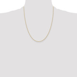 14K 22 inch Carded 1.15mm Cable Rope with Spring Ring Clasp Chain
