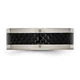 Chisel Titanium Polished with Black Carbon Fiber Inlay 8mm Band - TB-FEC00212-8578