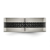 Chisel Titanium Polished with Black Carbon Fiber Inlay Flat 8mm Band - TB-55E82561-7793