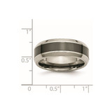 Chisel Titanium Polished with Black Ceramic Center 8mm Beveled Band - TB-01DD3EF3-7329