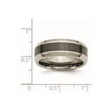 Chisel Titanium Polished with Black Ceramic Center 8mm Beveled Band - TB-AAB07343-1597