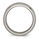 Chisel Titanium Polished with Black Ceramic Center 8mm Beveled Band - TB-DBD56619-2983