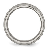 Chisel Titanium Polished with Black Ceramic Center 8mm Beveled Band - TB-F626FE7F-6650