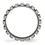 Chisel Titanium Polished with Black IP-plated Wire 6mm Band - TB-E3536F7D-8784