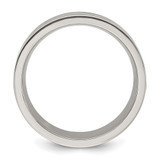 Chisel Titanium Polished with Black Resin and Wood Inlay 8mm Band - TB-FCA16986-7242