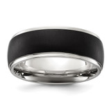 Chisel Titanium Polished with Brushed Black IP-plated Center 8mm Band - TB-7867E22C-5638