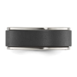 Chisel Titanium Polished with Brushed Black Zirconium Rotating Inner Channel 8mm Band - TB-53EC66F0-7977