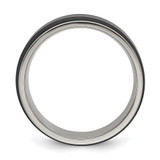 Chisel Titanium Polished with Brushed Black Zirconium Rotating Inner Channel 8mm Band - TB-9B01CA5F-9418