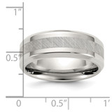 Chisel Titanium Polished with Brushed Center 8mm Band - TB-E78B4E4F-7348