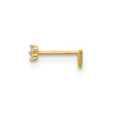 14k 23 Gauge Polished CZ Triangle Nose Stud