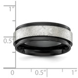 Chisel Titanium Polished with Brushed Center Black IP-plated 8mm Band - TB-316873E5-2826