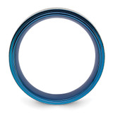 Chisel Titanium Polished with Brushed Center Blue IP-plated 8mm Band - TB-599529CF-7436