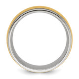 Chisel Titanium Polished with Brushed Yellow IP-plated Center 8mm Band - TB-155FE318-5021