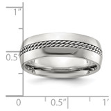 Chisel Titanium Polished with Curb Chain Inlay 7mm Band - TB-CEB83FEA-2292