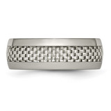 Chisel Titanium Polished with Grey Carbon Fiber Inlay 8mm Band - TB-44624594-3346