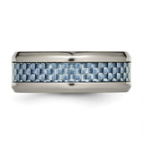 Chisel Titanium Polished with Light Blue Carbon Fiber Inlay 8mm Band - TB-370B0968-7317