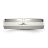Chisel Titanium Polished with Sterling Silver Inlay 6mm Band - TB-1F8A0862-6347