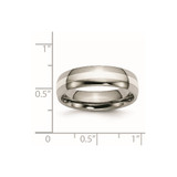 Chisel Titanium Polished with Sterling Silver Inlay 6mm Band - TB-80DA8312-8055