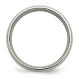 Chisel Titanium Polished with Sterling Silver Inlay 6mm Band - TB-F861D5D1-8941