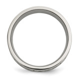 Chisel Titanium Polished with Sterling Silver Inlay Celtic Knot 8mm Flat Band - TB-F93C10F2-1355