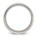 Chisel Titanium Polished with Turquoise Inlay 8mm Band - TB-B8B73A3C-3312
