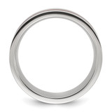 Chisel Titanium Polished with Wood and Imitation Meteorite Inlay 8mm Band - TB-8FE158CA-6284