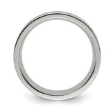 Chisel Titanium Polished with Wood, Imitation Meteorite and Red Stone Inlay 8mm Band - TB-F0AE792F-2704