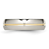 Chisel Titanium Polished Yellow IP-plated 6mm Grooved Band - TB-25A27B3F-8924