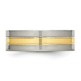 Chisel Titanium Polished Yellow IP-plated 7mm Grooved Band - TB-68753B33-8494