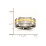 Chisel Titanium Polished Yellow IP-plated 7mm Grooved Band - TB-CFF5155A-9841