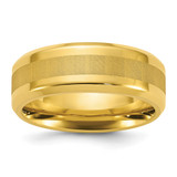 Chisel Titanium Polished Yellow IP-plated Brushed Center 8mm Band - TB-A16BCFFE-8167