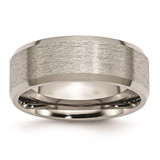 Chisel Titanium Satin and Brushed 8mm Beveled Edge Band - TB-E4331760-7469