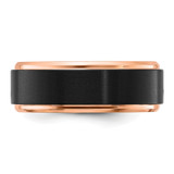 Chisel Titanium with Brushed Center Black and Rose IP-plated 8mm Band - TB-50743D57-2376