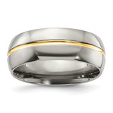 Chisel Titanium Yellow IP-plated Grooved 8mm Polished Band - TB-73C1900E-2262