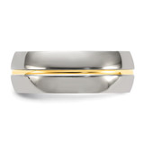 Chisel Titanium Yellow IP-plated Grooved 8mm Polished Band - TB-A4DCDF40-3205