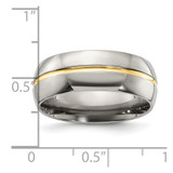 Chisel Titanium Yellow IP-plated Grooved 8mm Polished Band - TB-D6D80F33-1755