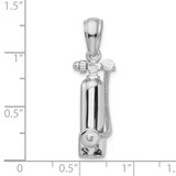 De-Ani Sterling Silver Rhodium-Plated 3D Single Scuba Tank with Hose Pendant