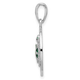 De-Ani Sterling Silver Rhodium-Plated Enameled Bahamas Circle with Turtle Pendant