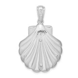 De-Ani Sterling Silver Rhodium-Plated Enameled Blue Shell with Turtle Pendant