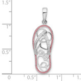De-Ani Sterling Silver Rhodium-Plated Enameled LOVE Flip-flop Pendant
