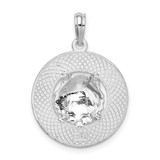 De-Ani Sterling Silver Rhodium-Plated Jamaica Round Circle with Shell Pendant